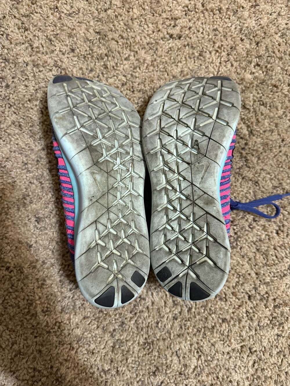 Nike Free RN Flyknit Women's Running Shoes Blue and Pink - Picture 8 of 8